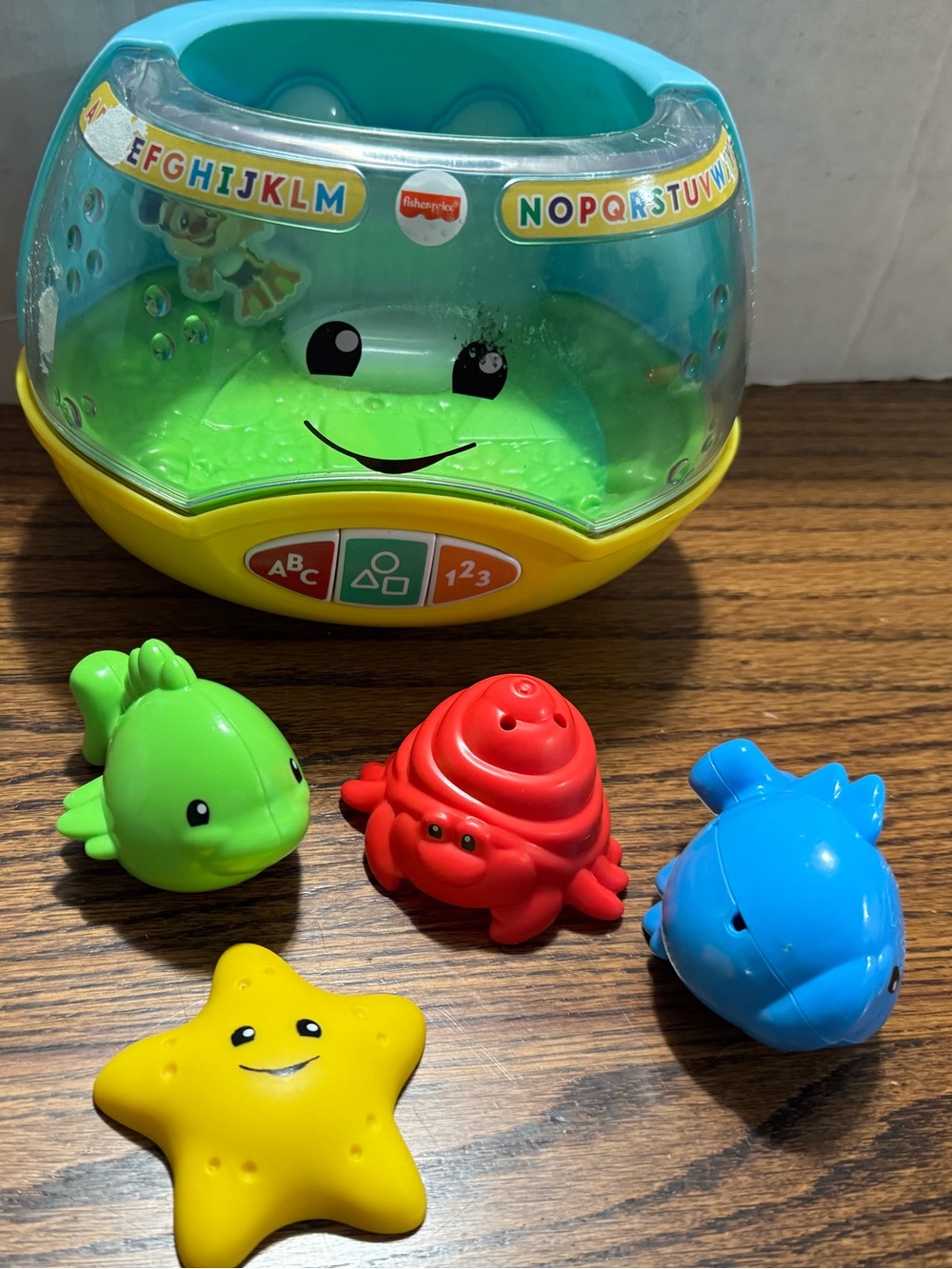 Fisher-Price Colorful Ocean Friends Bath Toy Set - Yellow/Green/Red/Blue/Teal